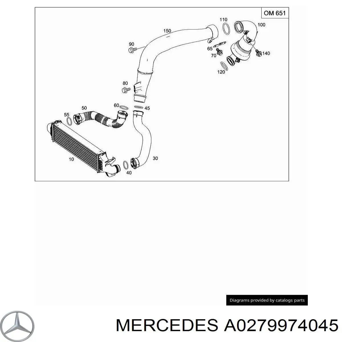 Uszczelka (podkładka) rurki intercoolera Mercedes A0279974045 cena, od 7,71 USD