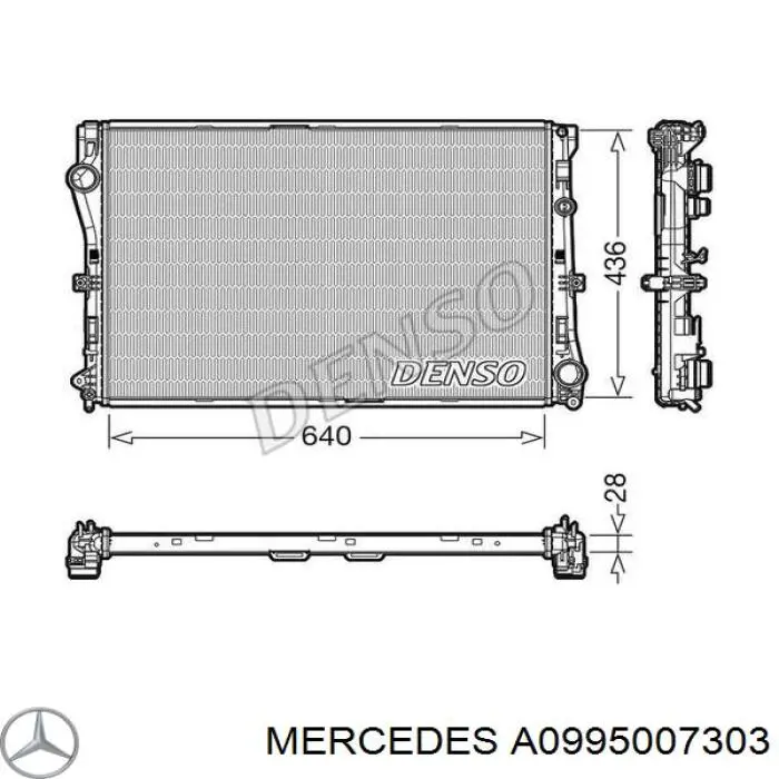 A0995007303 Mercedes Chłodnica silnika