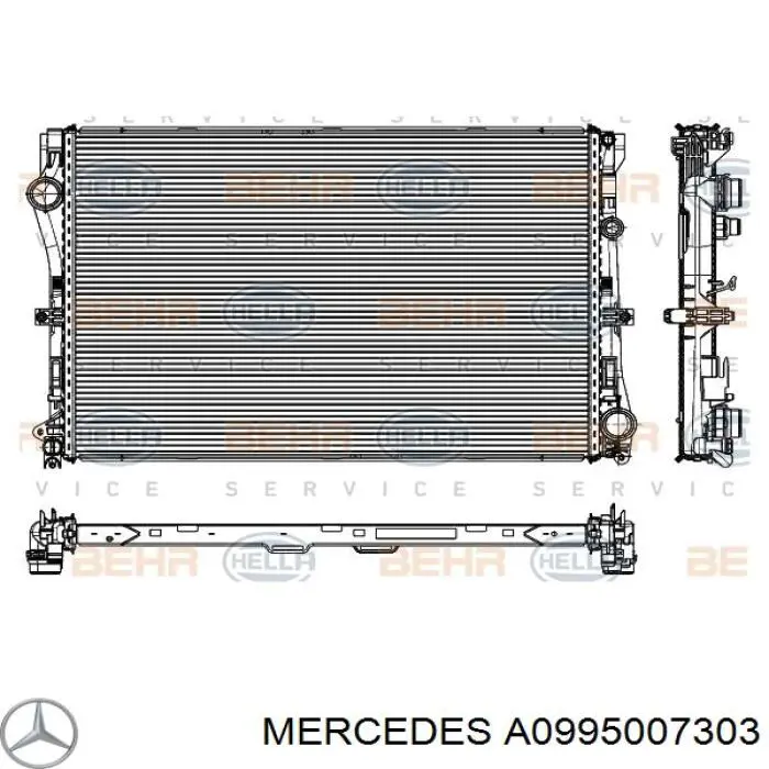 Chłodnica silnika Mercedes A0995007303 cena, od 173,56 USD
