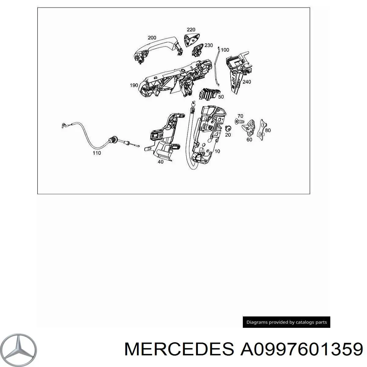 Do koszyka A0997601359 Mercedes Klamka drzwi przednich zewnętrzna lewa
