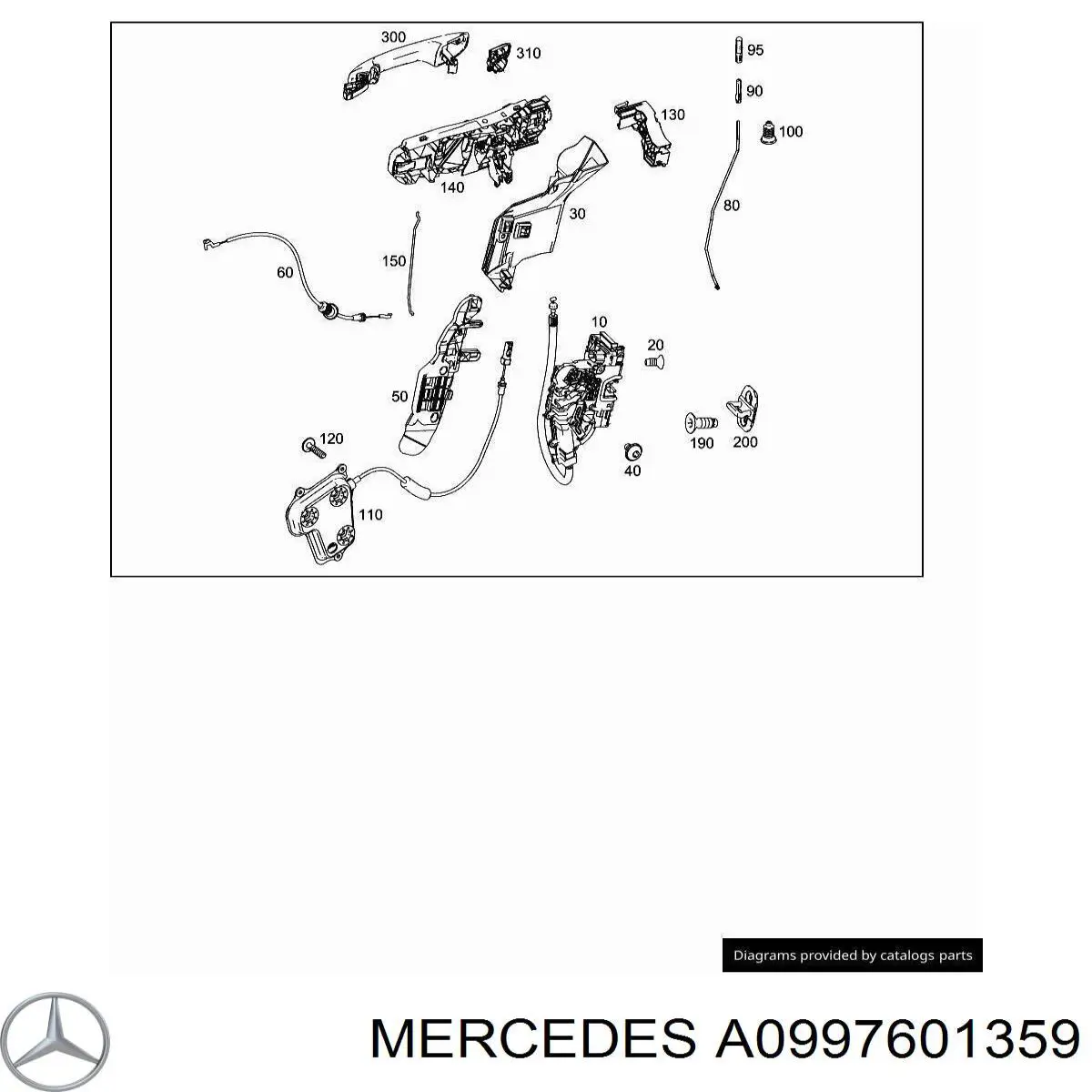 A0997601359 Mercedes Klamka drzwi przednich zewnętrzna lewa