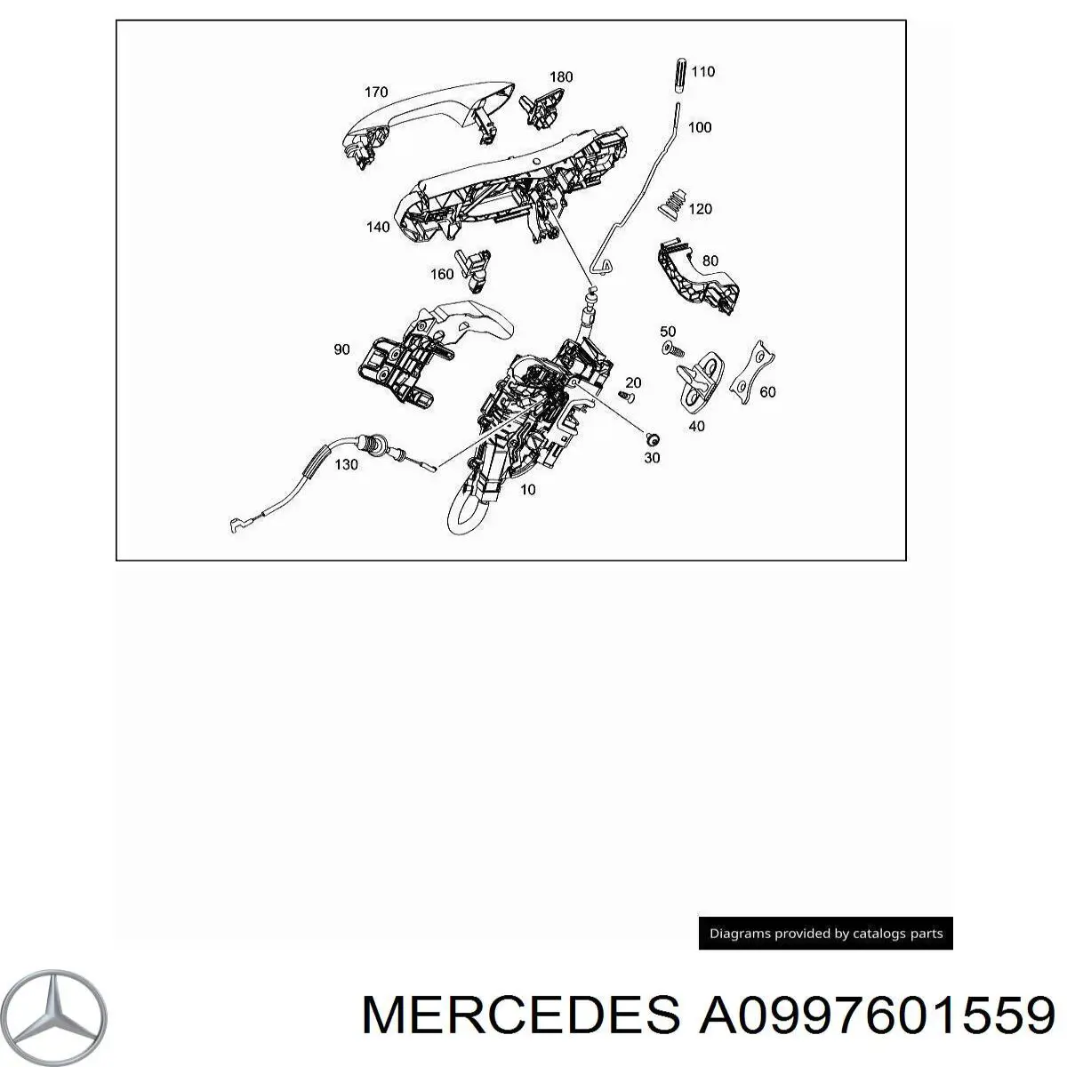 Do koszyka A0997601559 Mercedes Klamka drzwi tylnych zewnętrzna lewa