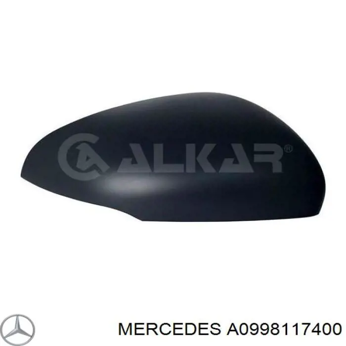 Nakładka (pokrywa) lusterka wstecznego prawa Mercedes A0998117400 cena, od 111,28 USD