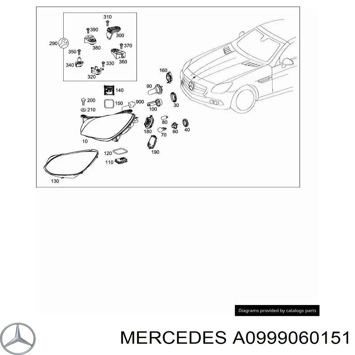 Do koszyka A0999060151 Mercedes Reflektor do jazdy dziennej lewy