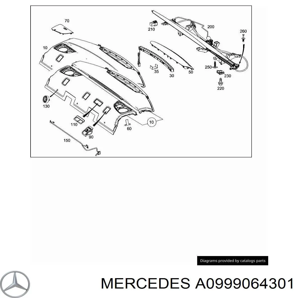 Lampa stop tylna dodatkowa Mercedes E sedana (W213) (2016 - 2023) cena, od 102,50 USD
