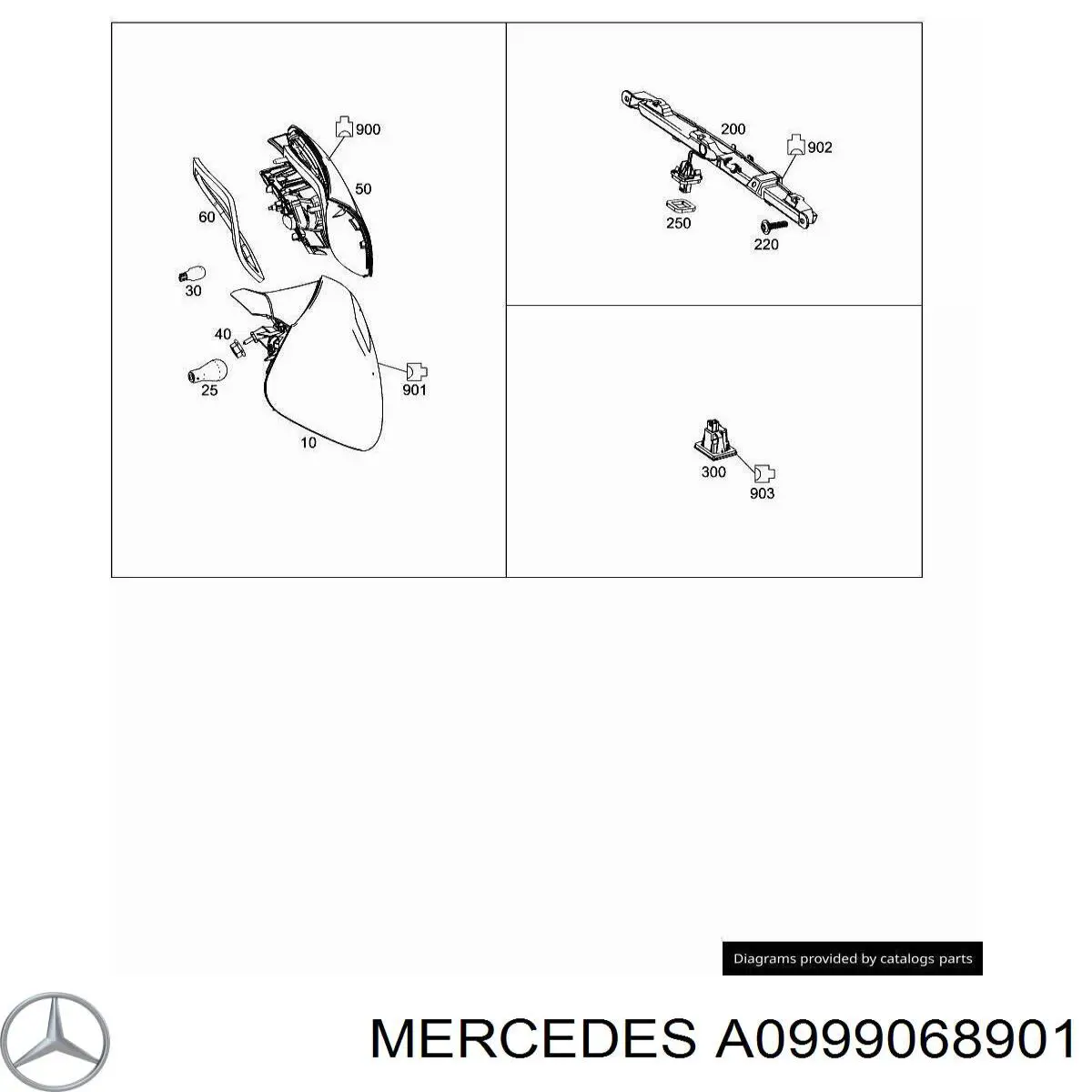 A0999068901 Mercedes Lampa stop tylna dodatkowa