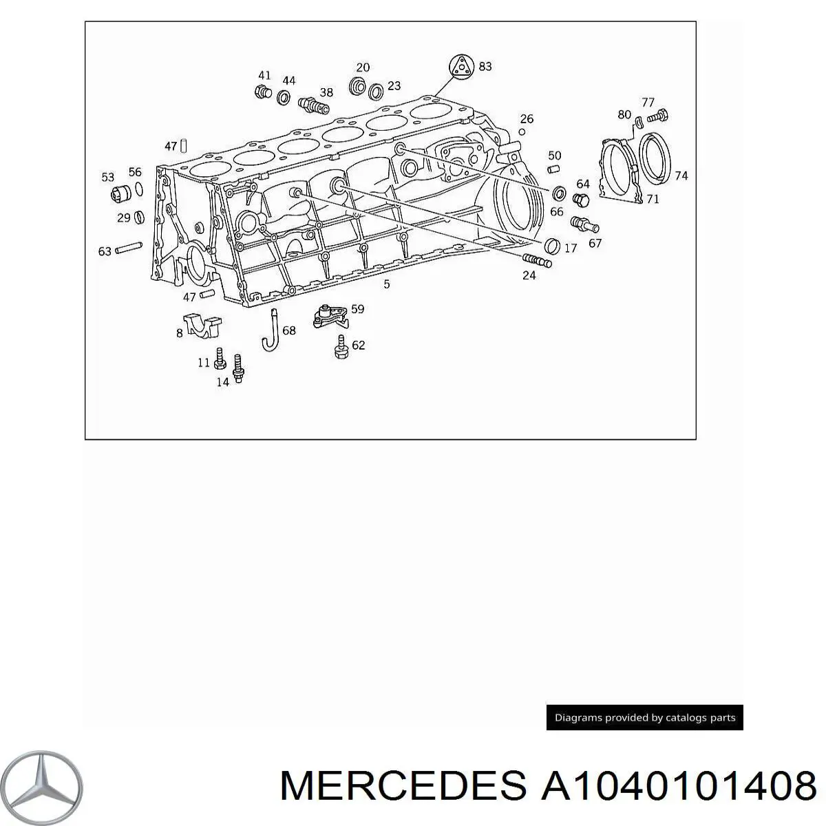 1040101408 Mercedes zestaw uszczelek silnika dolny