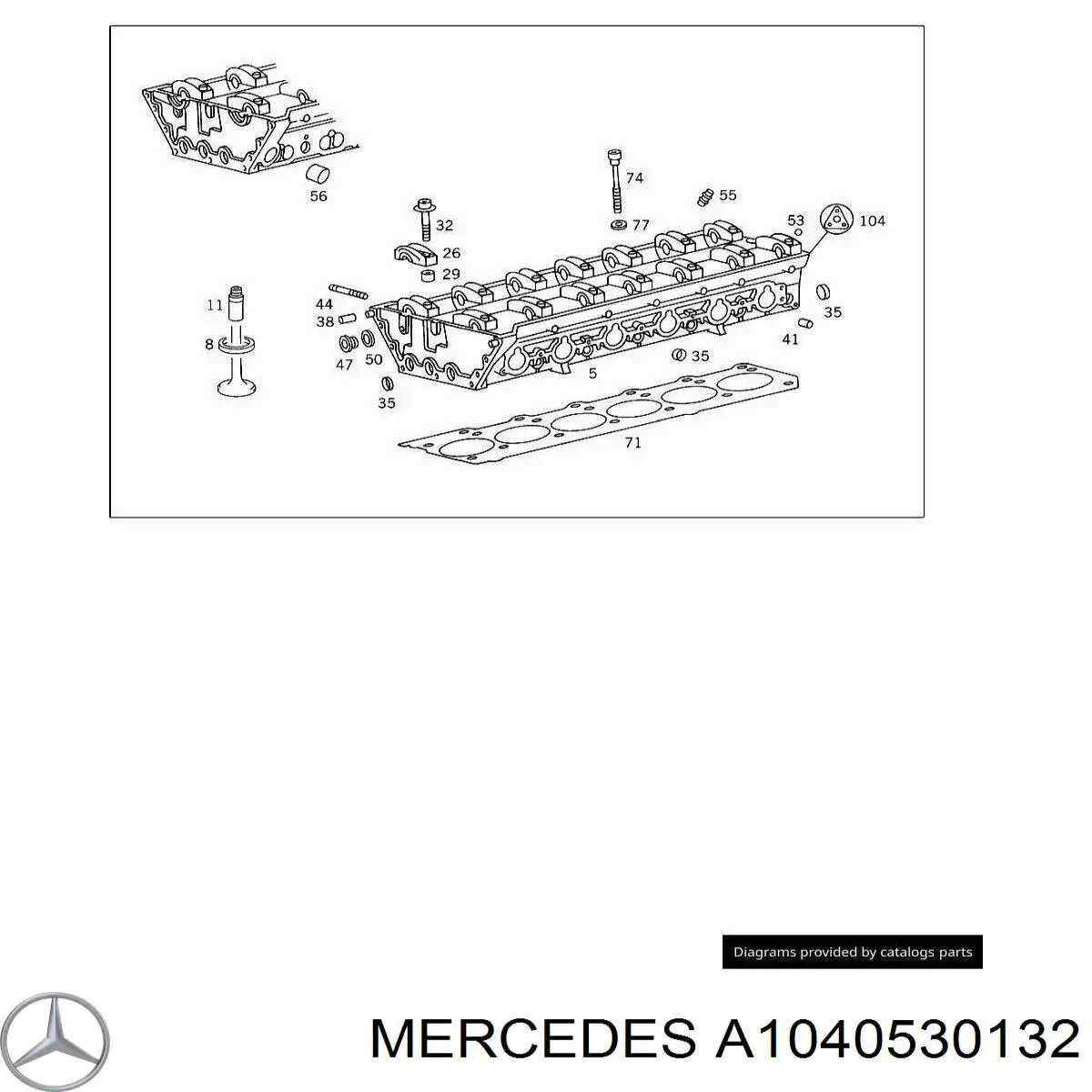 1040530132 Mercedes gniazdo zaworu wylotowego (gniazdo zaworu wydechowego (dwie nazwy)