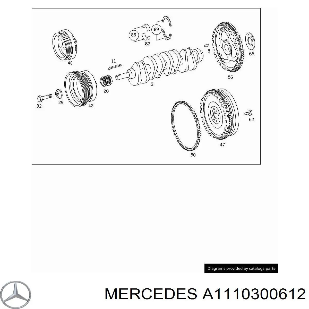 Koło zamachowe silnika Mercedes A1110300612 cena, od 39,81 USD