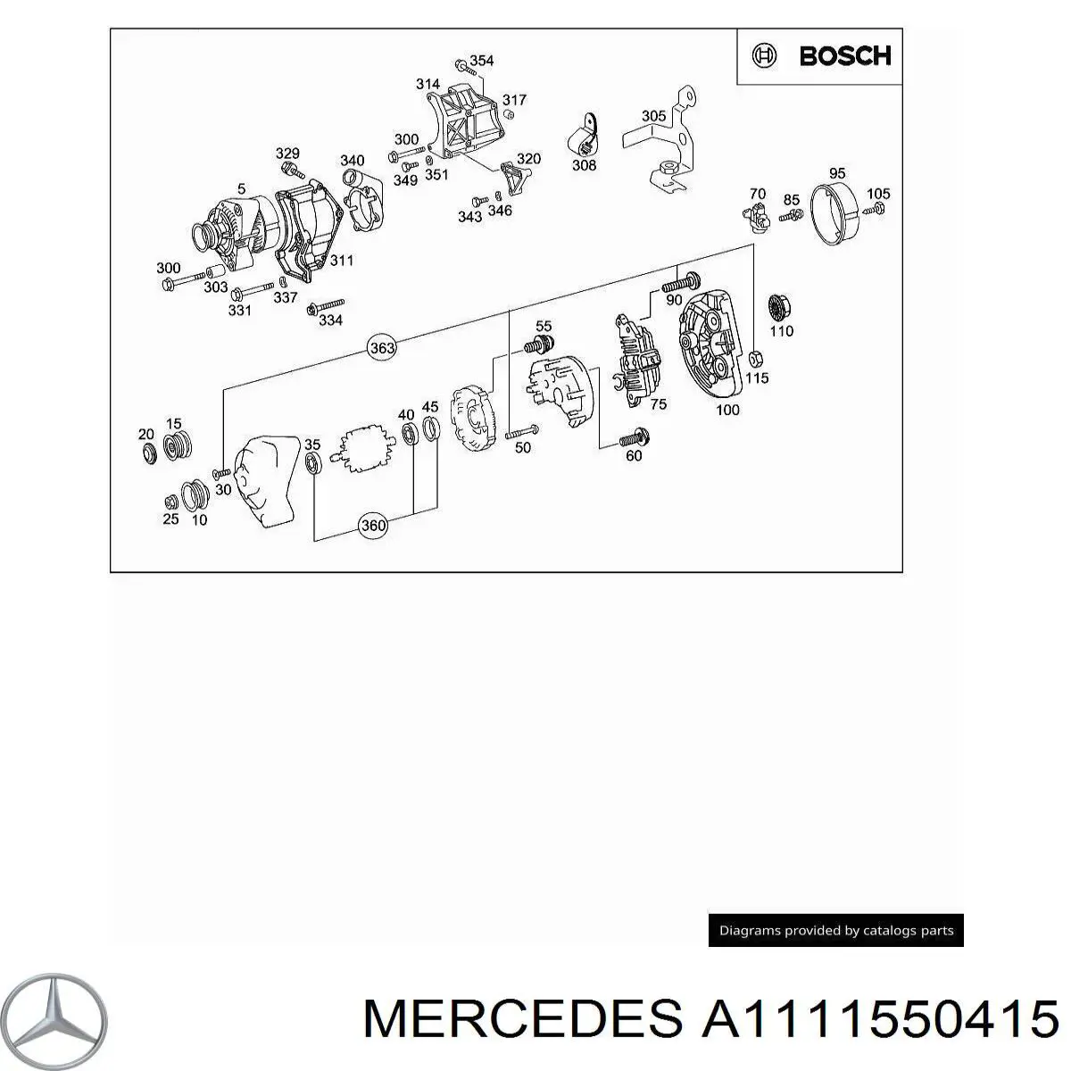 A1111550415 Mercedes koło pasowe alternatora