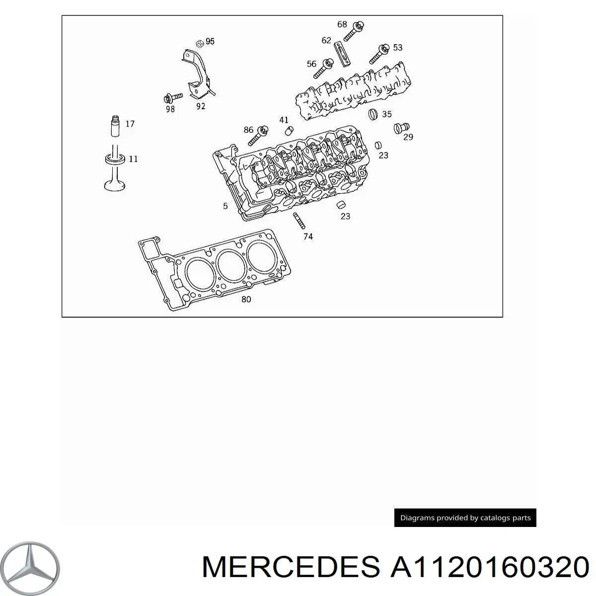 A1120160320 Mercedes Uszczelka głowicy cylindrów lewa