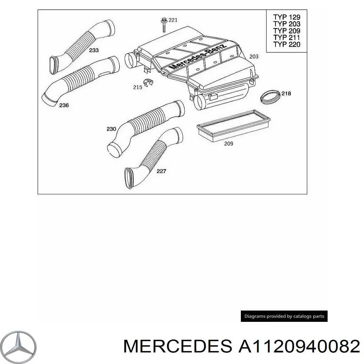 Wlot powietrza do filtra powietrza do Mercedes S (W220)