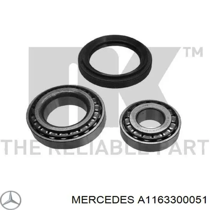 Łożysko piasty przedniej Mercedes A1163300051 cena, od 15,47 USD