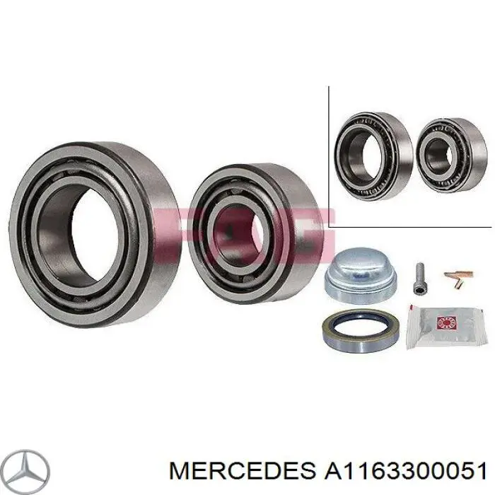 Do koszyka A1163300051 Mercedes Łożysko piasty przedniej