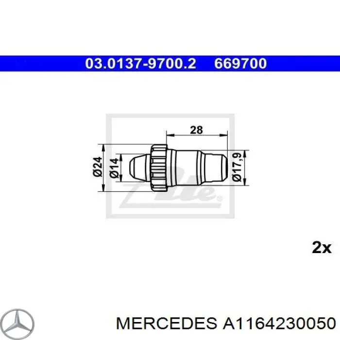 A1164230050 Mercedes Samoregulator szczęk hamulcowych (zestaw naprawczy)