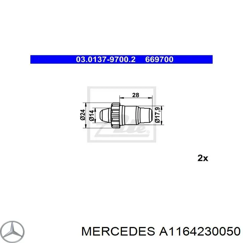 Samoregulator szczęk hamulcowych (zestaw naprawczy) Mercedes A1164230050 cena, od 16,19 USD