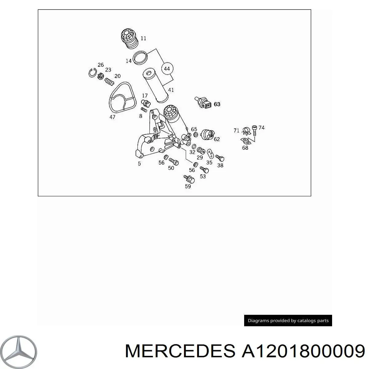 Filtr oleju Mercedes A1201800009 cena, od 12,96 USD