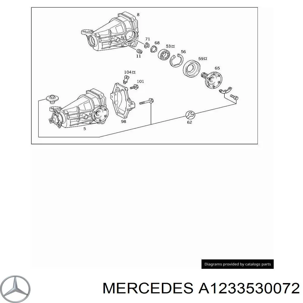 Do koszyka A1233530072 Mercedes Nakrętka piasty tylnej