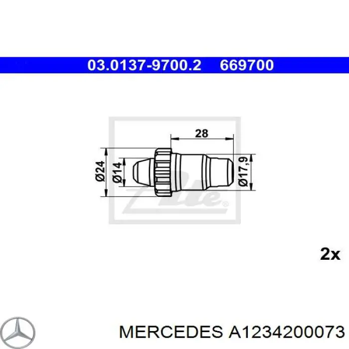 Samoregulator szczęk hamulcowych (zestaw naprawczy) Mercedes A1234200073 cena, od 20,92 USD