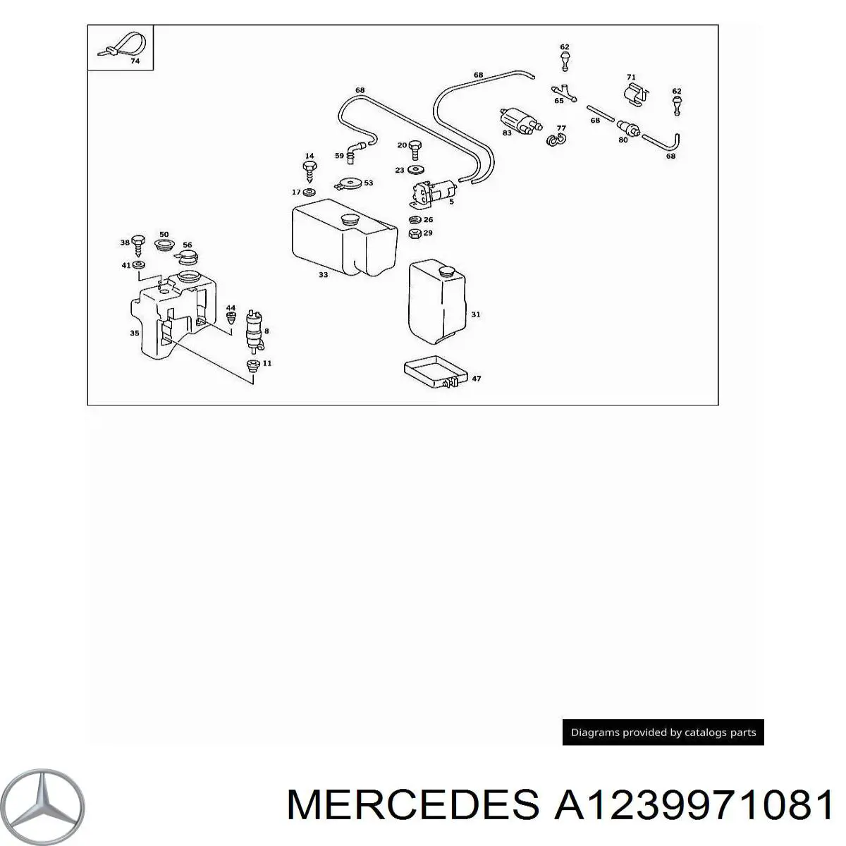 Do koszyka A1239971081 Mercedes Uszczelka pierścieniowa pompy spryskiwacza