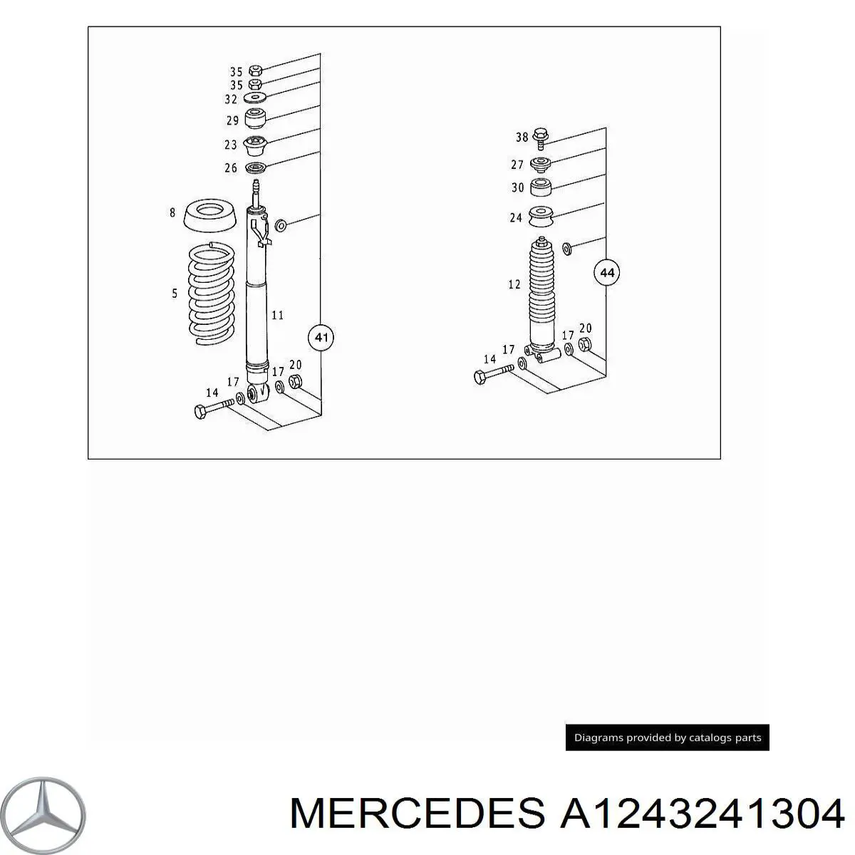 Sprężyna tylna Mercedes A1243241304 cena, od 60,55 USD