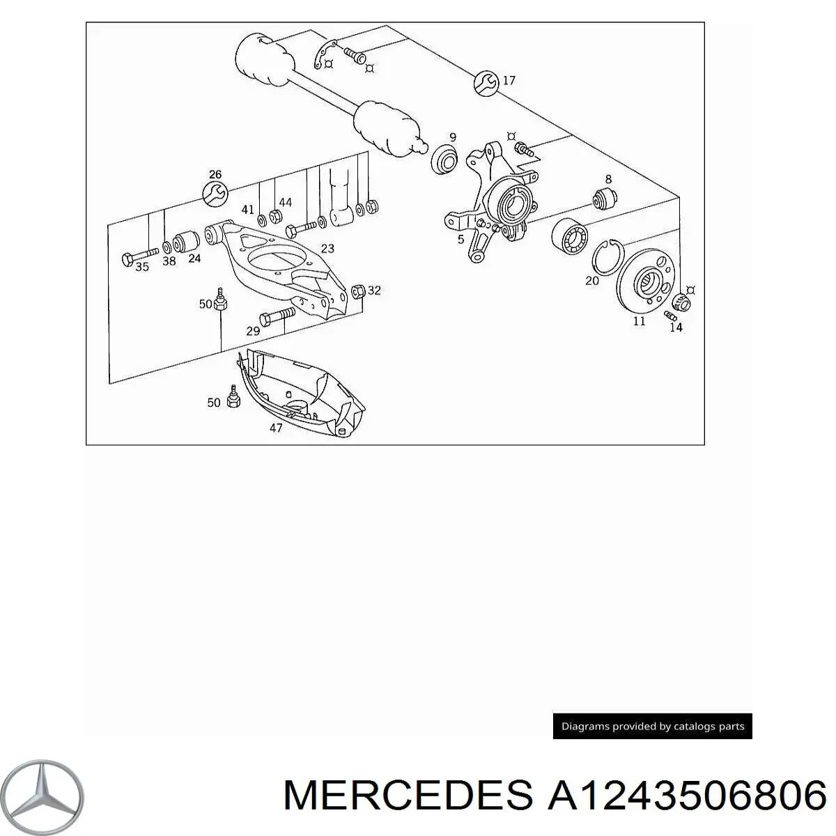 1243506806 Mercedes śruba mocowania wahacza tylnego górnego zestaw