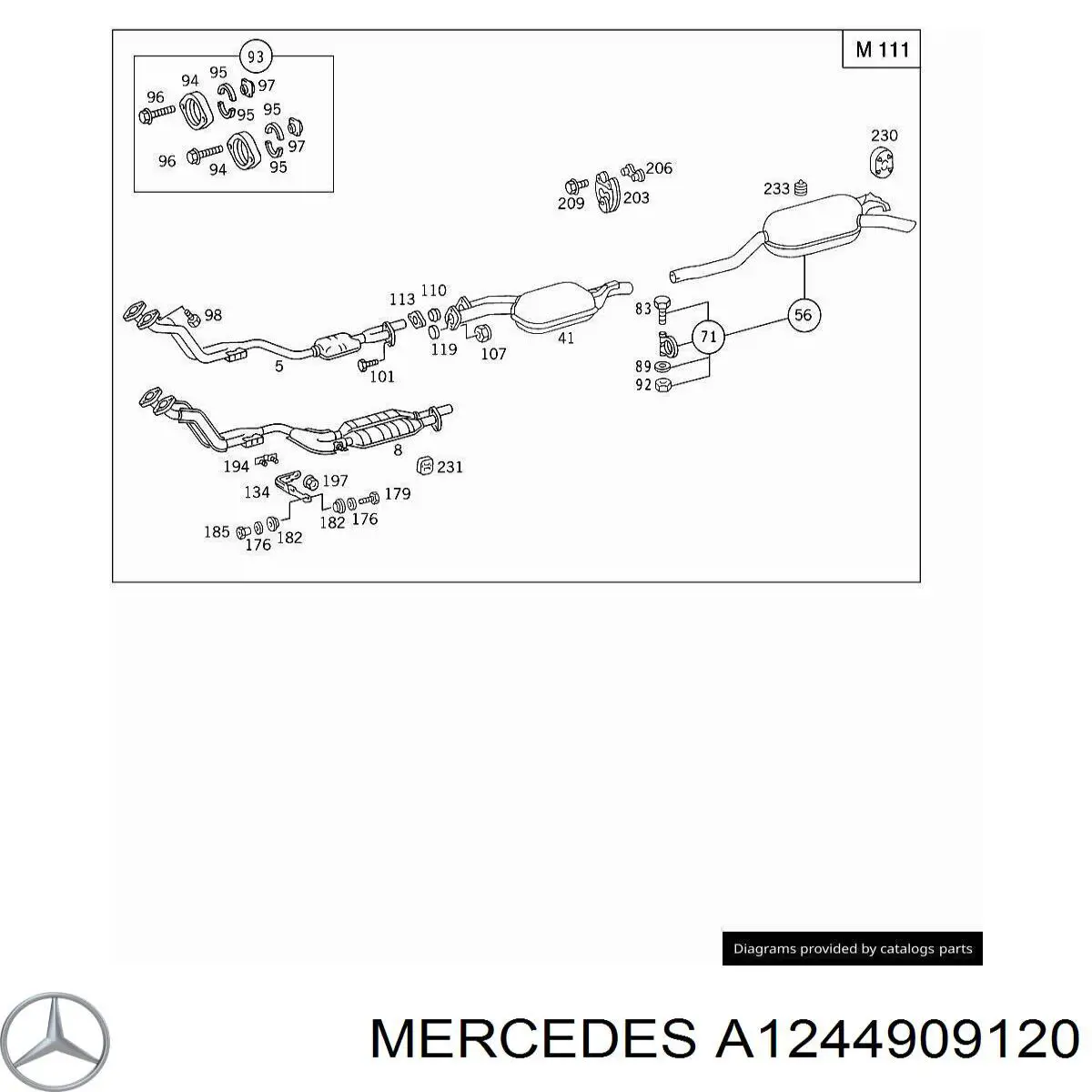 Konwerter-katalizator Mercedes E sedana (W124) (1993 - 1995) cena, od 264,95 USD