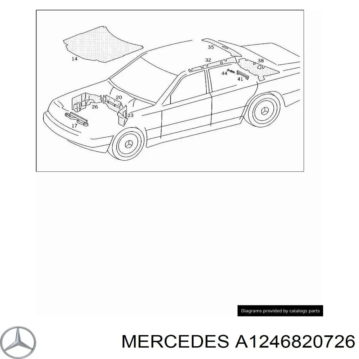 Wygluszenie maski Mercedes A1246820726 cena, od 81,12 USD