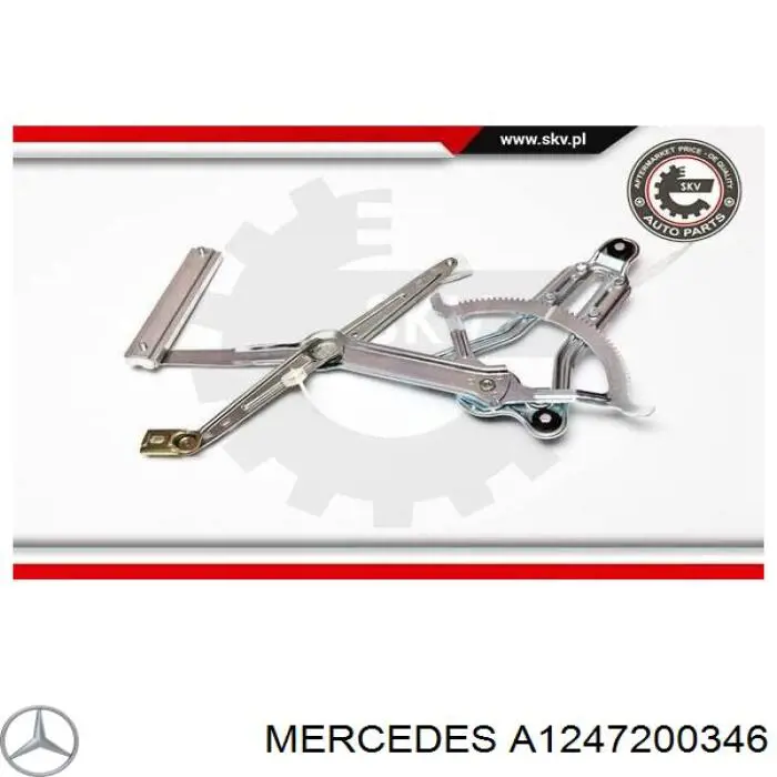 Do koszyka A1247200346 Mercedes Mechanizm podnoszenia szyby drzwi przednich lewych