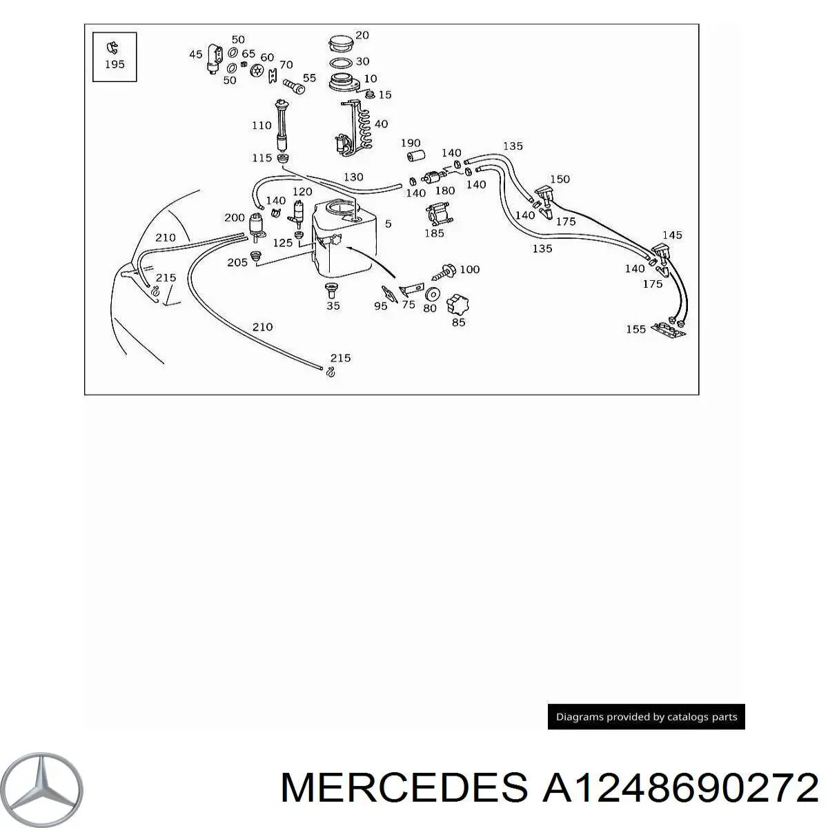 Do koszyka A1248690272 Mercedes Korek zbiornika spryskiwacza