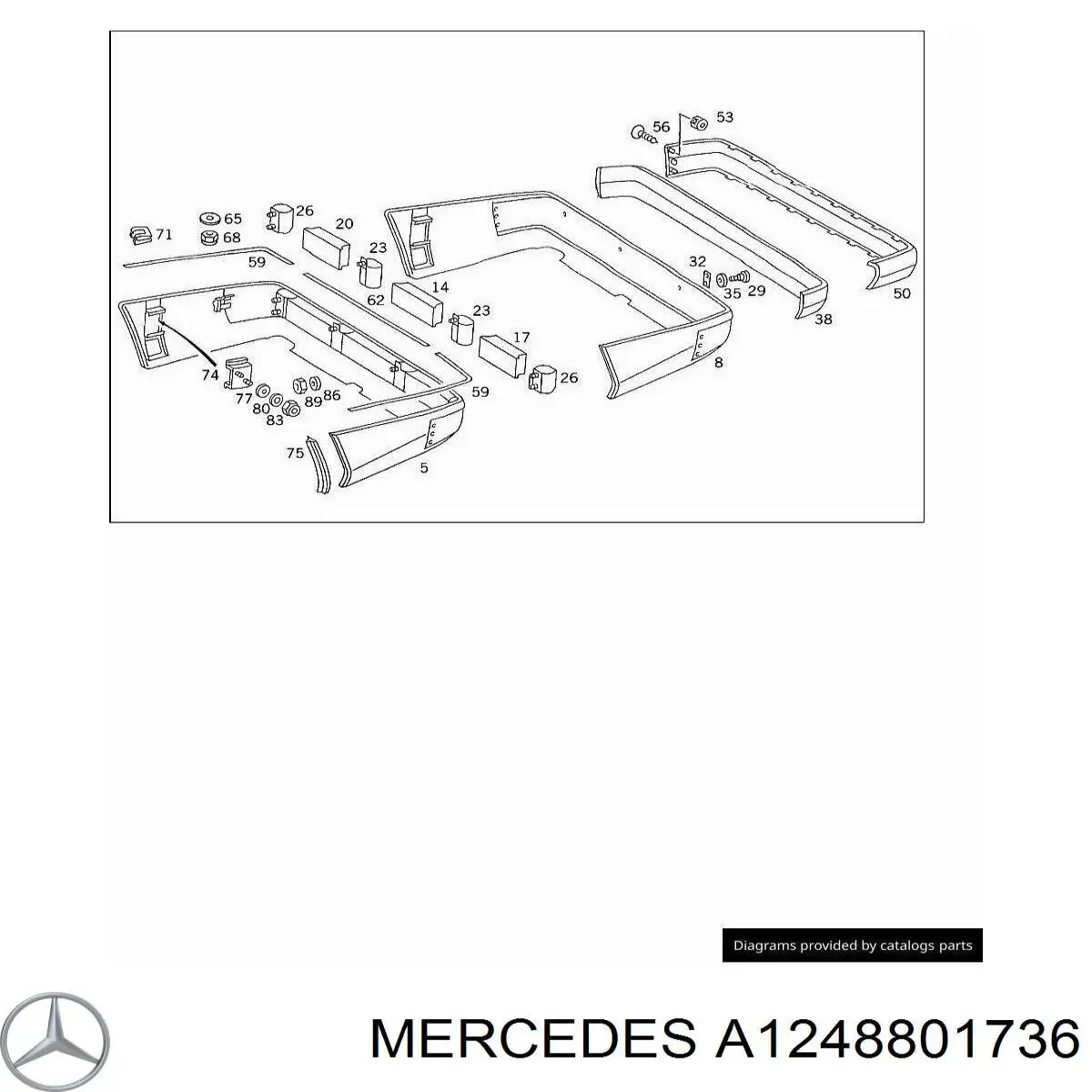 Listwa ochronna zderzaka tylnego lewa do Mercedes E (C124)