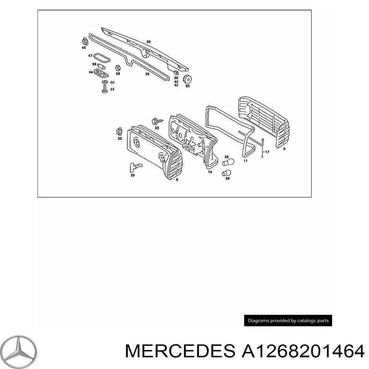 Lampa zespolona tylna lewa Mercedes S sedana (W126) (1979 - 1991) cena, od 121,70 USD