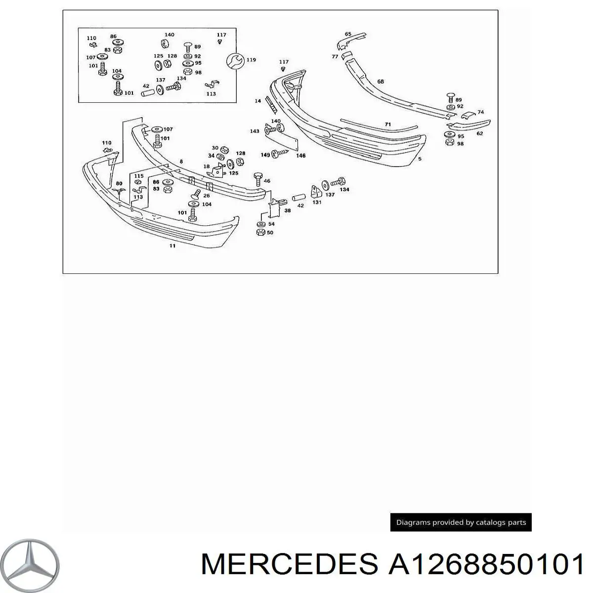 Wzmocnienie zderzaka przedniego do Mercedes S  W126