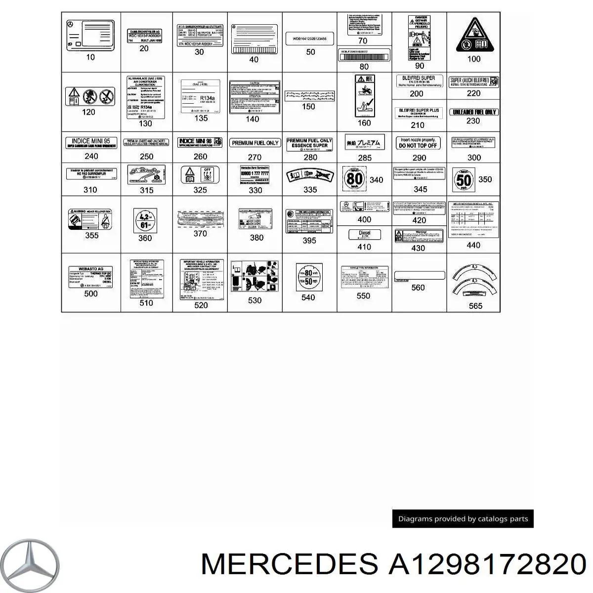  Mercedes A1298172820 cena, od 8,26 USD