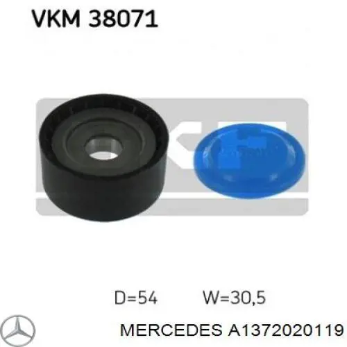 Do koszyka A1372020119 Mercedes Rolka prowadząca, kierunkowa paska napędowego