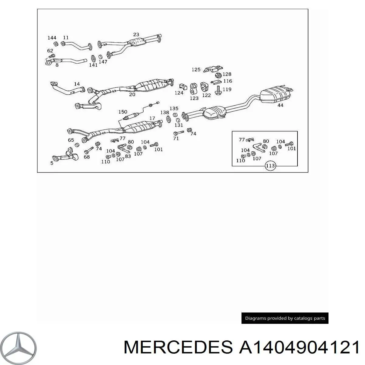 Tłumik, tylna część Mercedes S sedana (W140) (1991 - 1998) cena, od 1516,33 USD