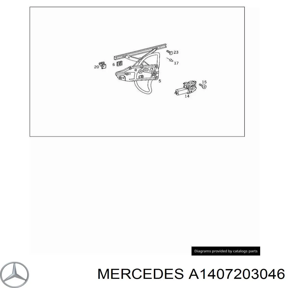 A1407203046 Mercedes Mechanizm podnoszenia szyby drzwi przednich prawych