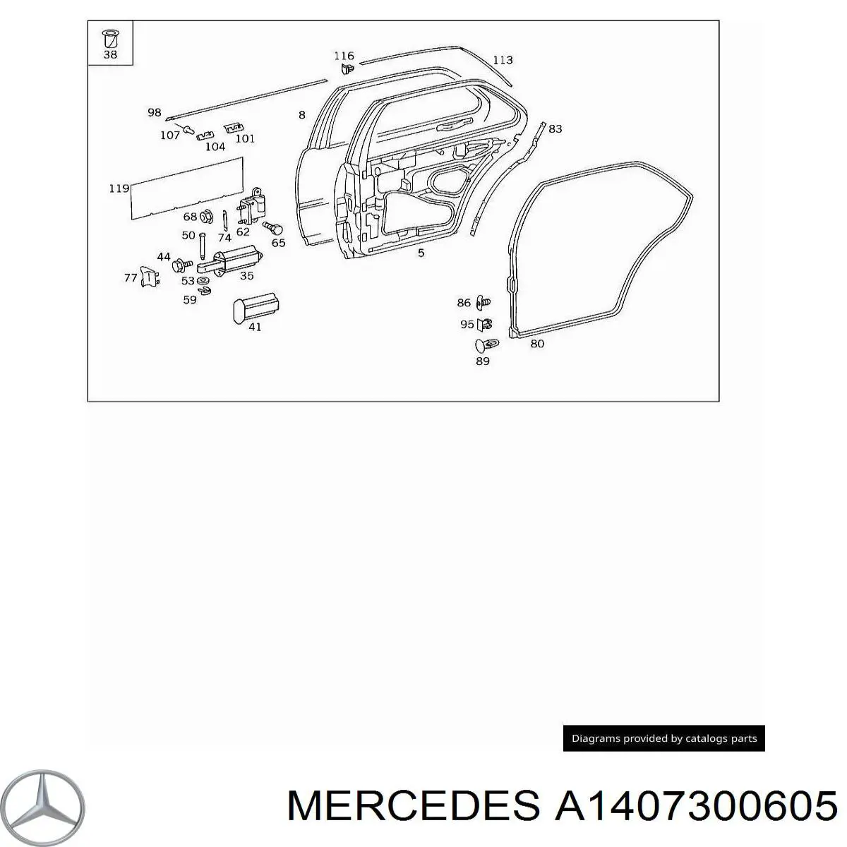 1407300205 Mercedes drzwi tylne prawe