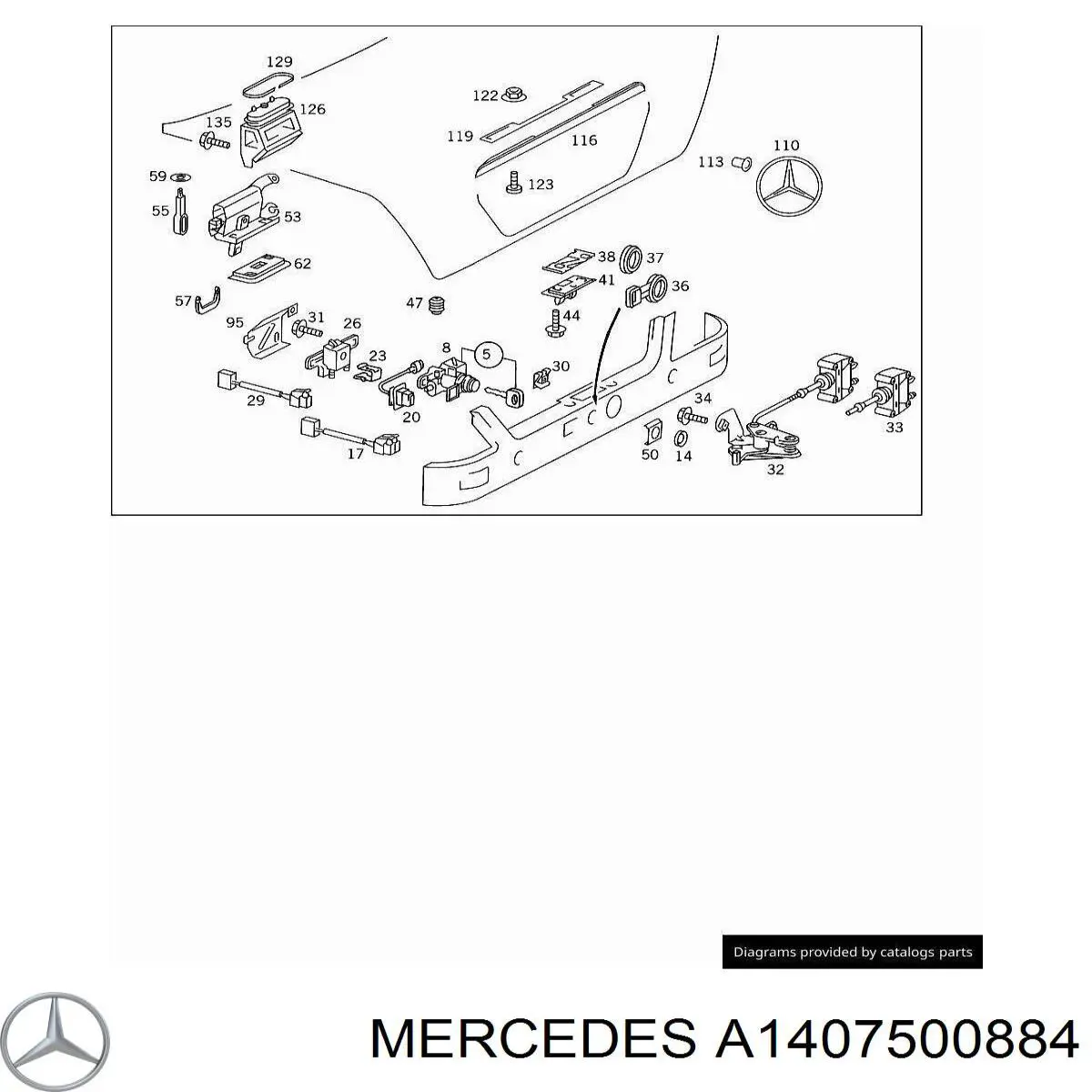 Zamek klapy bagażnika (3/5 drzwi tylnych) do Mercedes S  W140