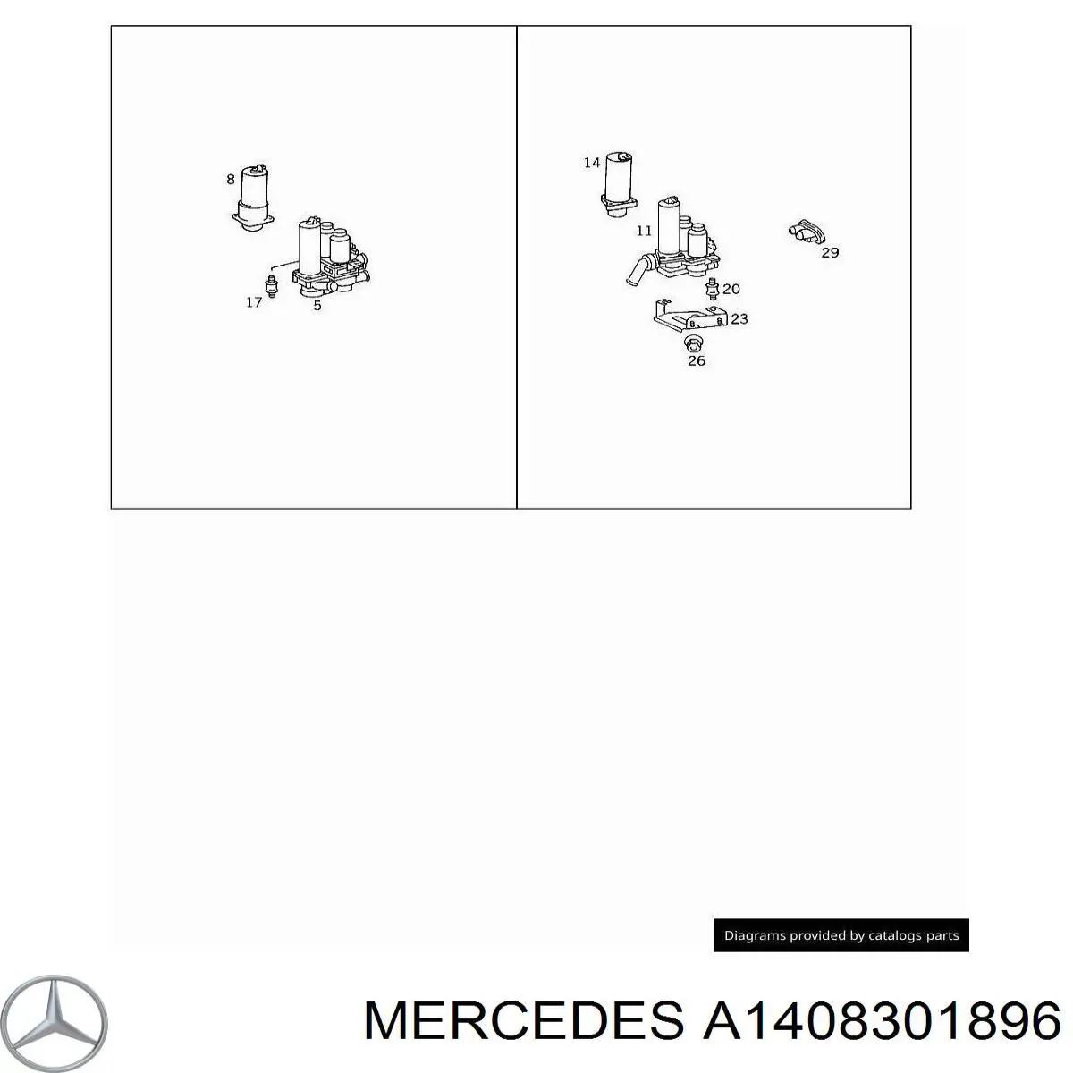 A1408301896 Mercedes Przewód (króciec) układu chłodzenia