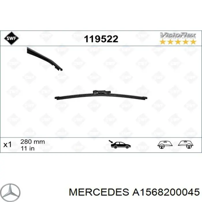 Pióro wycieraczki szyby tylnej VAG 8Y4955425 cena, od 10,43 USD