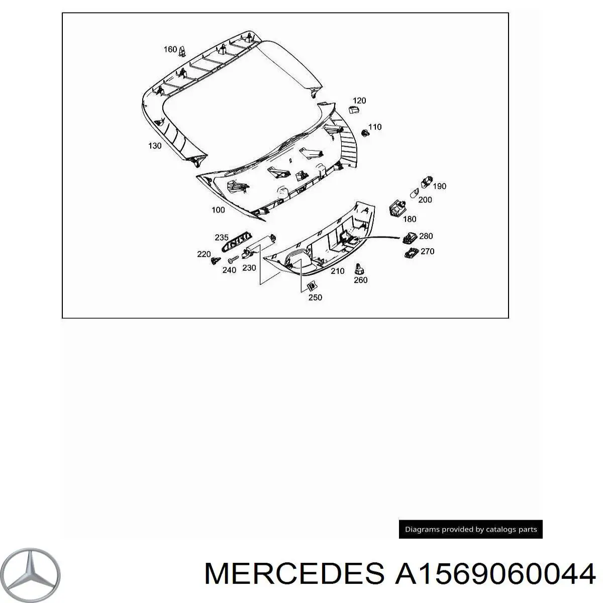 A1569060044 Mercedes Lampa stop tylna dodatkowa