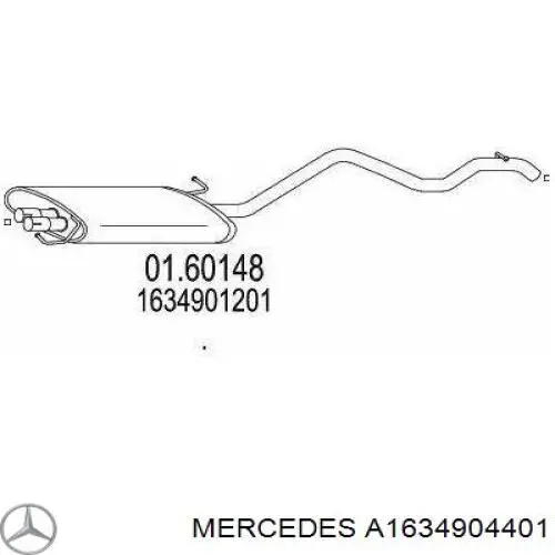 Tłumik, tylna część Mercedes A1634904401 cena, od 169,51 USD
