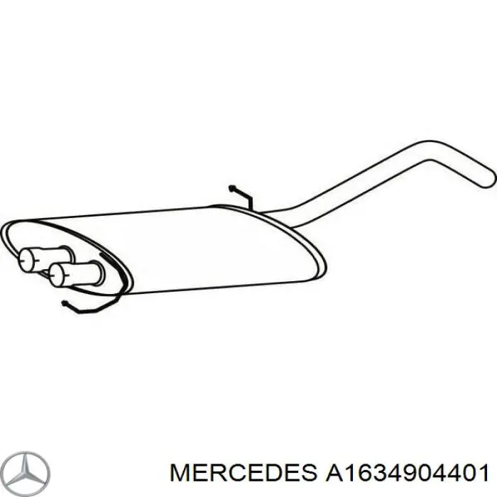 Do koszyka A1634904401 Mercedes Tłumik, tylna część