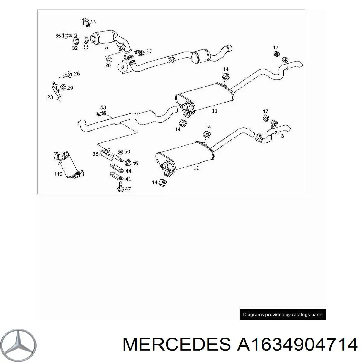 Konwerter-katalizator Mercedes A1634904714 cena, od 477,28 USD
