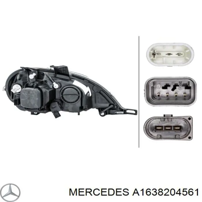 A1638204561 Mercedes Reflektor lewy