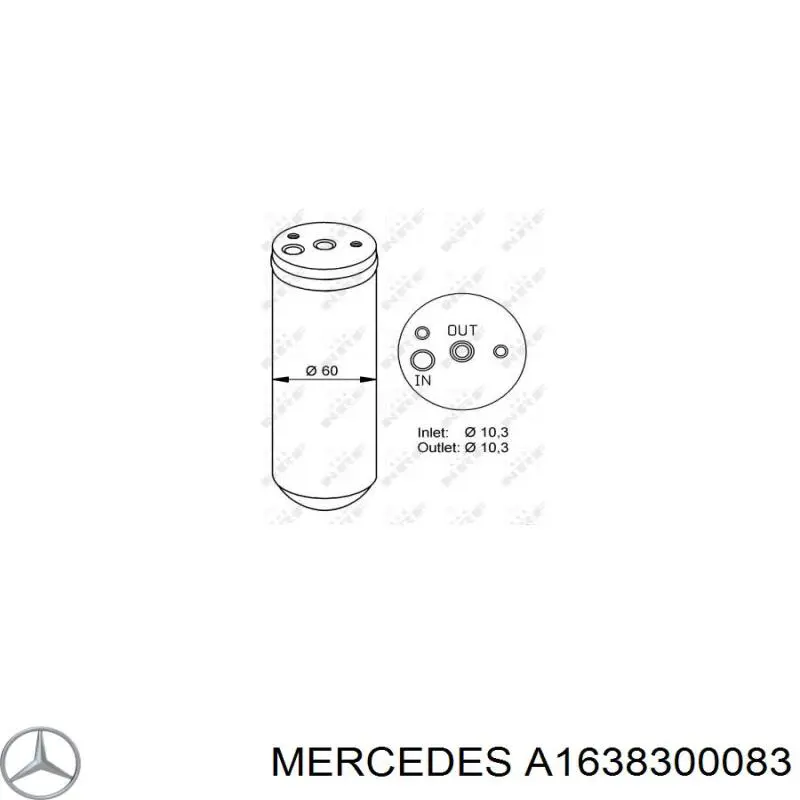 Osuszacz klimatyzacji Mercedes A1638300083 cena, od 26,34 USD
