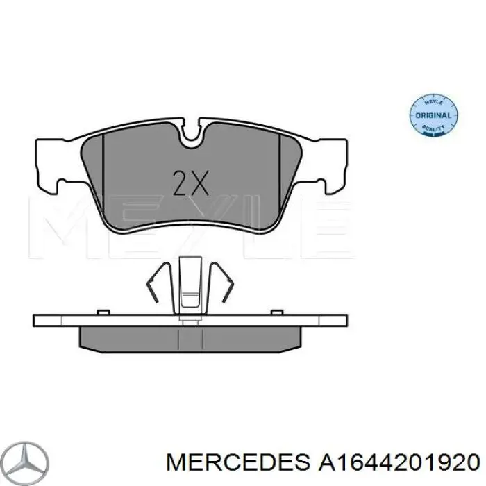 Do koszyka A1644201920 Mercedes Okładziny (klocki) do hamulców tarczowych tylne