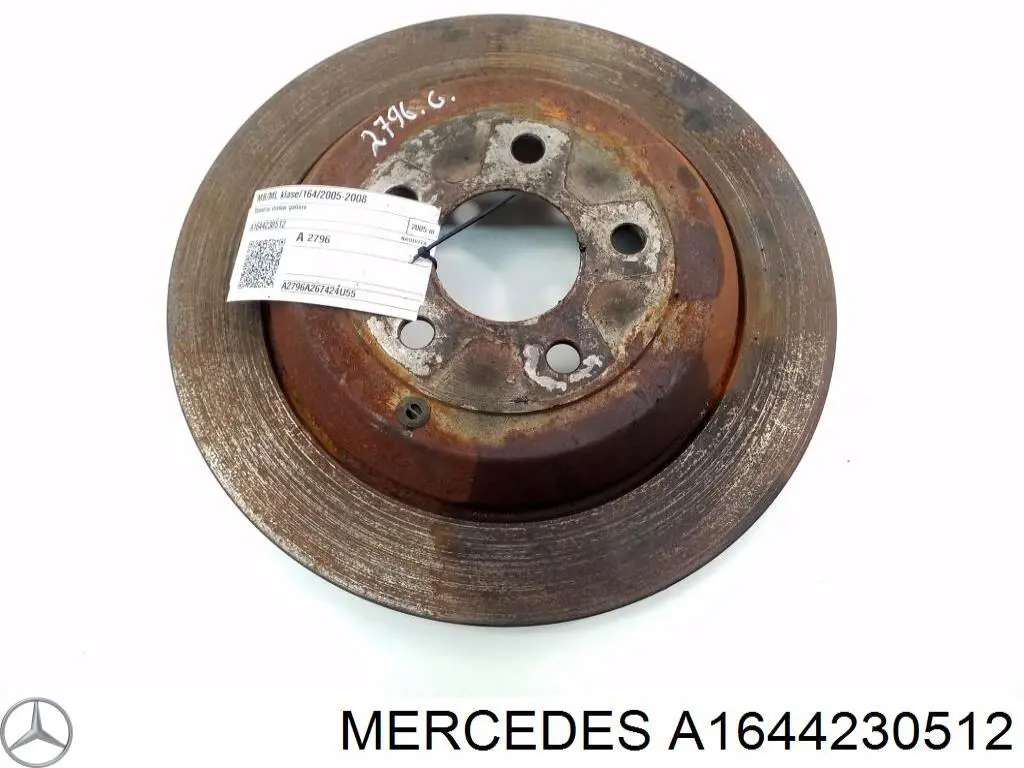 A1644230512 Mercedes Tarcza hamulcowa tylna