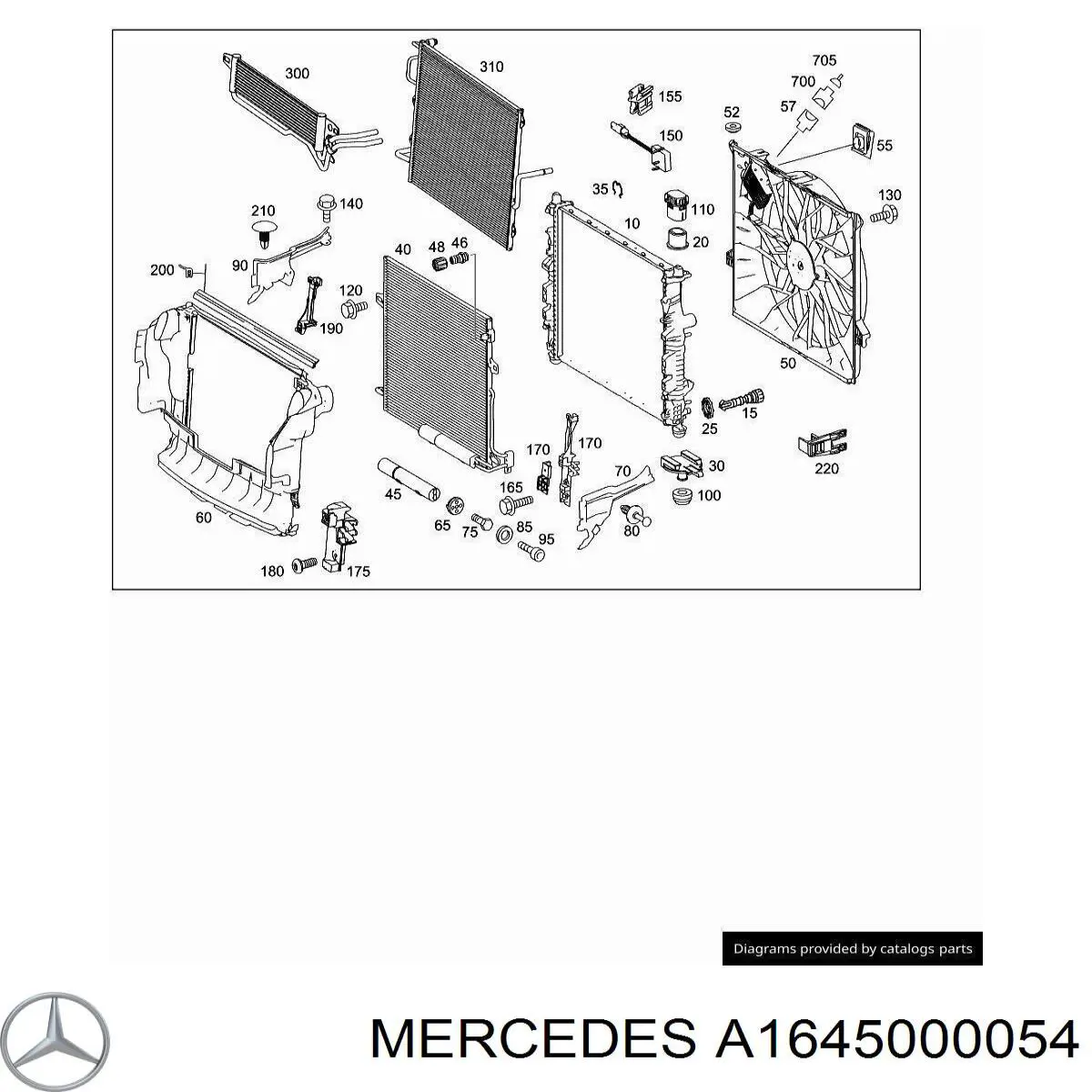 Do koszyka A1645000054 Mercedes Chłodnica klimatyzacji